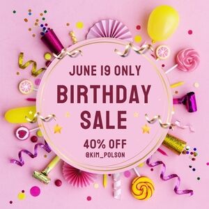 Birthday Sale Poster with Pink and Yellow Accents